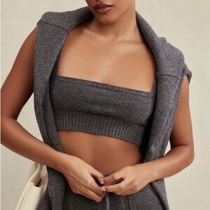 House of CB Sia charcoal cashmere blend bralette